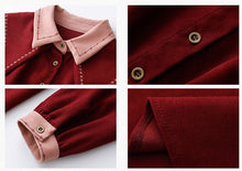 Load image into Gallery viewer, Design Sense French Niche Dresses Casual Women 2021 Autumn Long Sleeved Red Dress Temperament Retro Vestidos de fiesta