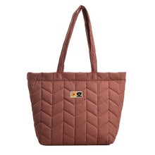 Load image into Gallery viewer, Designer Quilted Puff Big Shoulder Bag for Women 2022 New Casual High Capacity Handbag Female Space Cotton Tote Bag Winter Warm