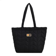 Load image into Gallery viewer, Designer Quilted Puff Big Shoulder Bag for Women 2022 New Casual High Capacity Handbag Female Space Cotton Tote Bag Winter Warm