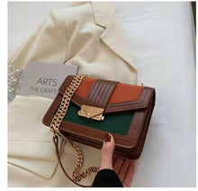 Load image into Gallery viewer, Designer de luxo marca esfrega couro corrente aleta bolsa ombro para as mulheres inverno sacos crossbody bolsas festa e bolsas 2