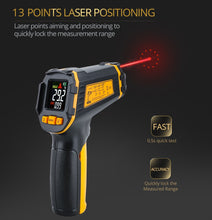 Load image into Gallery viewer, Digital Infrared Thermometer Laser Temperature Meter Non-contact Pyrometer Imager Hygrometer IR termometro Color LCD Light Alarm