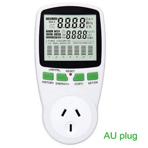 Digital LCD Energy Meter Wattmeter Wattage Electricity Kwh Power Meter EU French US UK AU Measuring Outlet Power Analyzer
