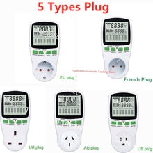 Load image into Gallery viewer, Digital LCD Energy Meter Wattmeter Wattage Electricity Kwh Power Meter EU French US UK AU Measuring Outlet Power Analyzer