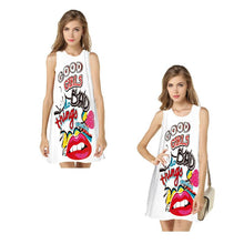 Load image into Gallery viewer, Digital Printing O-Neck Summer Women Mini Dress Casual Sleeveless Fashion Dressses Robe Courte Femme Sukienka Letnia Vestidos