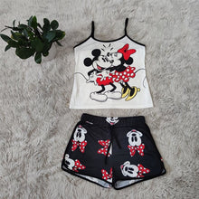 Load image into Gallery viewer, Disney Mickey Mouse Donald Duck fashion sexy sling ladies suit vest shorts two piece suit kawaii print fashion women