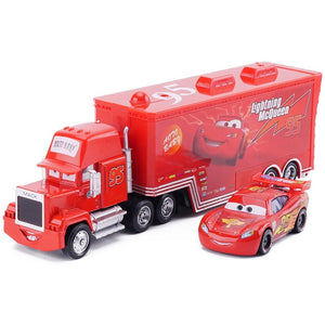 Disney Pixar Cars 3 2pcs Chick Hicks Lightning McQueen Uncle Container Truck 1:55 Diecast Metal Modle Birthday Gift Toy For Kid