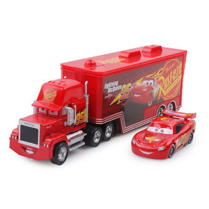 Disney Pixar Cars 3 2pcs Lightning McQueen Mack Uncle Container Truck 1:55 Diecast Metal Alloy Modle Birthday Gift Toy Children