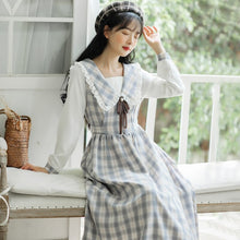 Load image into Gallery viewer, Doll Collar Sweet Plaid Retro Kawaii Dress Soft Girl Loli Style Dress Female Lovely College Style Dress Y2K Women Clothing 2021