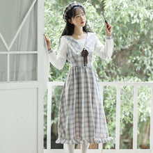 Load image into Gallery viewer, Doll Collar Sweet Plaid Retro Kawaii Dress Soft Girl Loli Style Dress Female Lovely College Style Dress Y2K Women Clothing 2021