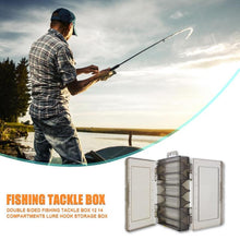 Load image into Gallery viewer, Double Sided Fishing Tackle Box 12 14 Compartments Lure Hook Storage Box