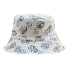 Load image into Gallery viewer, Double-sided Wearing Bucket Hat Unisex Cotton Flat Sun Hat Reversible Sunshading Pineapple Print Fisherman Hat Summer Panama Cap