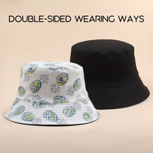 Load image into Gallery viewer, Double-sided Wearing Bucket Hat Unisex Cotton Flat Sun Hat Reversible Sunshading Pineapple Print Fisherman Hat Summer Panama Cap