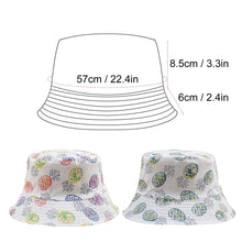 Load image into Gallery viewer, Double-sided Wearing Bucket Hat Unisex Cotton Flat Sun Hat Reversible Sunshading Pineapple Print Fisherman Hat Summer Panama Cap