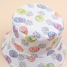 Load image into Gallery viewer, Double-sided Wearing Bucket Hat Unisex Cotton Flat Sun Hat Reversible Sunshading Pineapple Print Fisherman Hat Summer Panama Cap