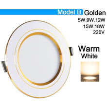 Load image into Gallery viewer, Downlight 3W 5W 9W 12W 15W 18W Spot led downlight AC 220V gold Silver White Ultra Thin Aluminum Round Recessed LED Spot Lighting