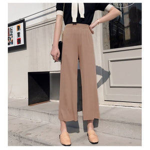 Draping Chiffon Wide Leg Pants Women's Summer Straight Tube High Harajuku Pantalon Femme Plus Size Trousers Women Streetwear