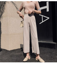 Load image into Gallery viewer, Draping Chiffon Wide Leg Pants Women&#39;s Summer Straight Tube High Harajuku Pantalon Femme Plus Size Trousers Women Streetwear