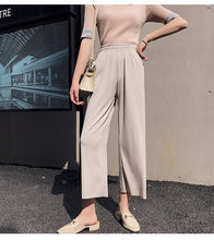 Load image into Gallery viewer, Draping Chiffon Wide Leg Pants Women&#39;s Summer Straight Tube High Harajuku Pantalon Femme Plus Size Trousers Women Streetwear