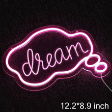 Load image into Gallery viewer, Dream LED Neon Light Sign Letters Neon Sign Panel Holiday Christmas Party Wedding Decorations Home Wall Decor Neon Lamp Gifts