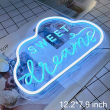 Load image into Gallery viewer, Dream LED Neon Light Sign Letters Neon Sign Panel Holiday Christmas Party Wedding Decorations Home Wall Decor Neon Lamp Gifts