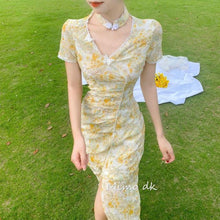 Load image into Gallery viewer, Dress Female Summer Ladies Summer dDress 2020 New Long Cheongsam Dress Covering Belly Temperament Fairy Dress