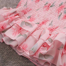 Load image into Gallery viewer, Dresses For Women 2022 Flounced edge floral frilly dress korean fashion Slash neck Women&#39;s summer sundresses vetement femme