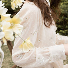 Load image into Gallery viewer, Dresses For Women Long Sleeve Print Embroidery Fashion Party Robe Square Neck Sweet High Waist Single Breasted Vestido De Mujer