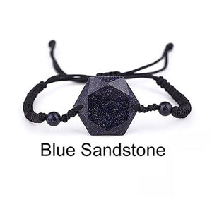 Drop Shipping Black Obsidian Six Awn Star Bracelet Blue Sandstone Star Jade Bracelet Men's Jewelry Women's Jewelry Jade Jewelry