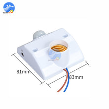 Load image into Gallery viewer, E27 AC110-220V 50/60HZ 5LUX Motion Sensing Switch Infrared Motion Sensor Automatic Light Lamp Holder Switch White