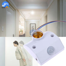 Load image into Gallery viewer, E27 AC110-220V 50/60HZ 5LUX Motion Sensing Switch Infrared Motion Sensor Automatic Light Lamp Holder Switch White