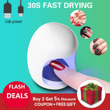 Load image into Gallery viewer, Egg Shape 3W UV LED Lamp for Nail Single Finger Lamp Nail Gel Polish Dryer Drying Machine Smart Sensor 45s / 60s USB Connector