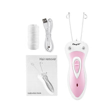 Load image into Gallery viewer, Electric Cotton Thread Epilator Lady Facial Hair Remover Rechargeable Pull Surface Device Painless Woman Depilation Defeatherer