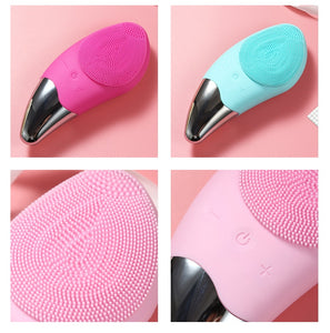 Electric Silicone Cleansing Instrument Cleaning Brush Mini Waterproof Massage Face Cleaning Tool Ultrasonic Pore CleanerMassager