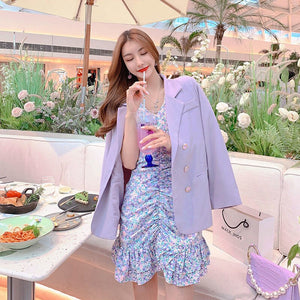 Elegant Chiffon Summer Dresses Women Vintage Casual Korean Slim Floral Dresses Female V-neck Boho Holiday Beach Dresses 2021