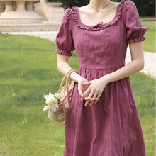 Load image into Gallery viewer, Elegant Evening Party Midi Dresses Women Bubble Sleeve Casual France Vintage Sundress Sweet Designer Korean Clothing Summer 2021
