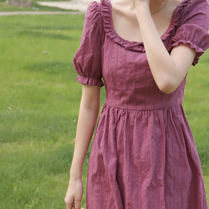 Elegant Evening Party Midi Dresses Women Bubble Sleeve Casual France Vintage Sundress Sweet Designer Korean Clothing Summer 2021