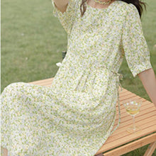 Load image into Gallery viewer, Elegant Floral Dresses Women Vintage Sweet Summer Chiffon Midi Boho Dresses Female Puff Sleeve Fairy Slim Chic Party Dress 2021