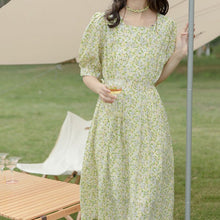 Load image into Gallery viewer, Elegant Floral Dresses Women Vintage Sweet Summer Chiffon Midi Boho Dresses Female Puff Sleeve Fairy Slim Chic Party Dress 2021