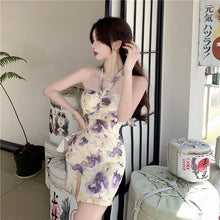 Load image into Gallery viewer, Elegant Print Floral Cute Dress Women Design Korean Strapless Casual Sexy Sweet Mini Dress Female Holiday Slim Fairy Sundress