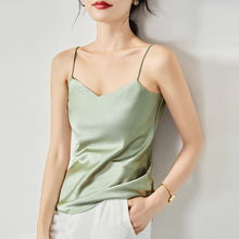 Load image into Gallery viewer, Elegant Satin Spaghetti Strap Cami Tops Sexy V Neck Backless Summer Camisole Ladies Casual Sleeveless Sling Top 2021 Women Camis