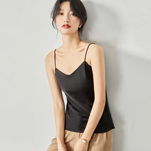 Load image into Gallery viewer, Elegant Satin Spaghetti Strap Cami Tops Sexy V Neck Backless Summer Camisole Ladies Casual Sleeveless Sling Top 2021 Women Camis