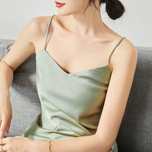 Load image into Gallery viewer, Elegant Satin Spaghetti Strap Cami Tops Sexy V Neck Backless Summer Camisole Ladies Casual Sleeveless Sling Top 2021 Women Camis