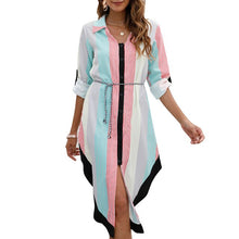 Load image into Gallery viewer, Elegant Shirt Dress Robe Women&#39;s Autumn 2021 Casual Long Sundress Blouse Tops Long Sleeve Vestidos Female Shirt Plus Size Dress