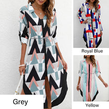 Load image into Gallery viewer, Elegant Shirt Dress Robe Women&#39;s Autumn 2021 Casual Long Sundress Blouse Tops Long Sleeve Vestidos Female Shirt Plus Size Dress