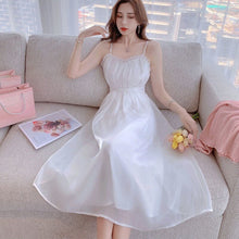 Load image into Gallery viewer, Elegant Summer Strap Dress Women Kawaii French Vintage Princess Sexy Fairy Dress Female Casual V-neck Party Beach Dress 2021