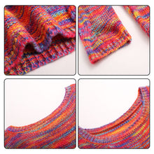 Load image into Gallery viewer, Elegant Sweater For Women Middle Weave Gradient Color O-Neck Long Sleeve Casual Loose Lady Fashion Knitted Pullover Jumper Tops