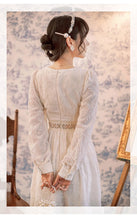 Load image into Gallery viewer, Elegant Women Lace Embroidery Hollow out Fairy Party Dress Office Lady Square Collar Midi Dress 2021 Spring Clothing Female