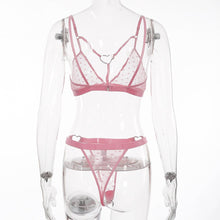 Load image into Gallery viewer, Ellolace Transparent Bar Set Love Polka Dot Underwear Set Pink Lance Bar Set Sexy Erotic Lingerie Set Bar Party Set
