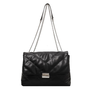 Embroidery Thread Big PU Leather Crossbody Bags for Women 2022 Hit Trend Branded Trending Chain Side Bag Shoulder Handbags