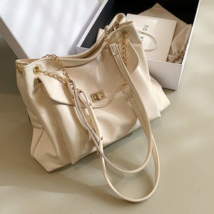 Embroidery Thread Big PU Leather Crossbody Bags for Women 2022 Hit Trend Luxury Brand Fashion Chain Side Bag Shoulder Handbags